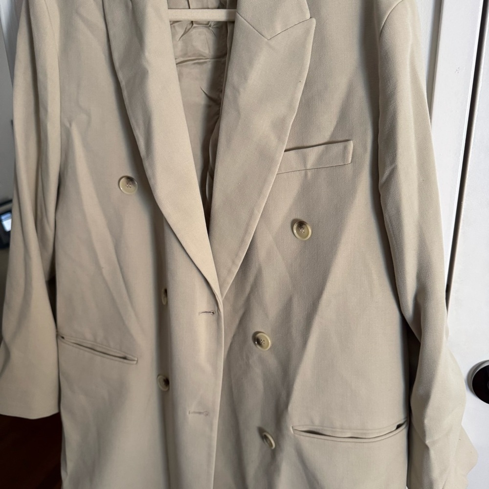 ZARA Light Tan Double Breasted Coat - Picture 5 of 7